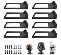 Espositore da parete nero per tutti i caschi Lego standard, 8 pezzi | Espositore da parete per casco Lego Star Wars 75277 75274 75276 e altro, robusto ed elegante, con 16 viti