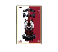 Espositore da parete per auto Le*go-a 1:8 per auto Al-fa Romeo F1 Team C42, 50 x 80 cm, regalo per gli appassionati di auto da corsa L-e*g-o (solo scheda) (A, leggero)
