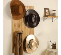 Espositore da parete per cappelli, con 4 staffe e viti, che offre una pratica conservazione e un'organizzazione accattivante per vari stili di cappelli in più spazi