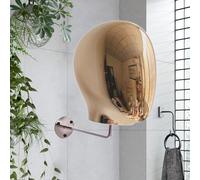 Espositore da parete per cappelli con testa di manichino per cuffie,