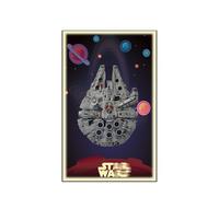 Espositore da parete per Lego 75375 Millennium Falcon, supporto da parete per montaggio a parete, per auto da corsa, regalo ideale per gli appassionati di modellini, 50 x 80 cm (75375 USB LED Light A)