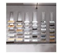 Espositore da Parete per Piastrelle in Metallo - Versatile organizzatore di Campioni di Materiali da Costruzione e espositore per skiboard, Elegante Argento, Diverse Dimensioni e Colori, 30x
