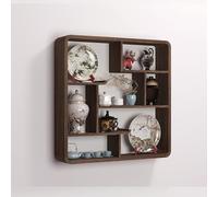 Espositore da parete per tazze, in legno, con forte portante, design multi-slot per teiera e ornamento