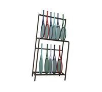 Espositore Da Pavimento For Racchette Da Tennis A 2 Livelli, Può Contenere 26 Persone, For Campo Da Palestra, Scuola, Club (include Solo Rack)(Black)