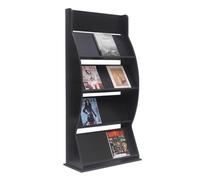 Espositore da pavimento in legno a 4 ripiani per ufficio e mostre, elegante portariviste salvaspazio perfetto per marketing e promozioni