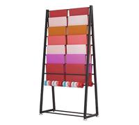 Espositore da pavimento in metallo a 9 ripiani per sciarpe e asciugamani, carta regalo e nastro, soluzione per riporre indumenti e pantaloni (nero, 100 x 40 x 170 cm)