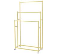Espositore da pavimento in metallo dorato per tende e sciarpe con ruote, 100 x 35 x 180 cm, elegante organizer per scialle per negozi di abbigliamento, negozi al dettaglio e showroom hijab