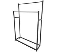 Espositore da pavimento in metallo per tende con ruote, versatile appendiabiti per sciarpe e scialle per negozi di abbigliamento, organizer hijab, nero, 100 x 30 x 150 cm