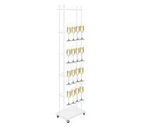 Espositore da pavimento per flute da champagne a 5 ripiani, con 40 supporti e 4 ruote, resistente scaffale mobile da 50 kg, per casa, bar, feste