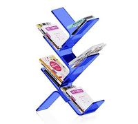 Espositore da pavimento per riviste e libri, con scomparto portaoggetti per organizzare volantini, cataloghi e cartelle in soggiorno e uffici