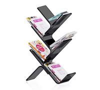 Espositore da pavimento per riviste e libri, con scomparto portaoggetti per organizzare volantini, cataloghi e cartelle in soggiorno e uffici