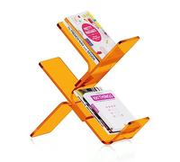 Espositore da pavimento per riviste e libri, con scomparto portaoggetti per organizzare volantini, cataloghi e cartelle in soggiorno e uffici