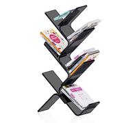 Espositore da pavimento per riviste e libri, con scomparto portaoggetti per organizzare volantini, cataloghi e cartelle in soggiorno e uffici