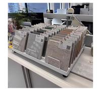 Espositore Da Tavolo For Piastrelle Con 10/20/30 Slot For Schede, Organizzatore For Campioni Di Piastrelle, Espositore Multifunzionale For Showroom, Supporto For Porta In Metallo E Ceramica For Piastr