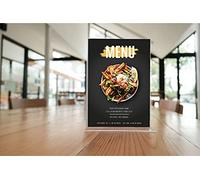 Espositore da Tavolo in PMMA CRYLUX COLATO A4 - A5 - A6 trasparente Bifacciale a T Porta menù Listini Comunicazioni Porta-brochure da banco Ristorante Pub Bar Tavolo (5pz. F.to A5)