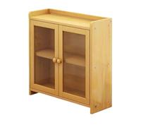 Espositore da terra Libreria da scrivania in bambù, con ripiano espositivo in plastica a doppia porta aperta, for scaffale organizer multiuso for dormitori domestici Libreria industriale(L40xW17xH50 c