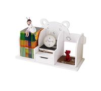 Espositore da terra Organizzatore da scaffale for libreria da scrivania bianco, con cassetti espositore in plastica, con divisorio multiuso for scaffali di dormitori da ufficio Libreria industriale