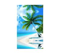 Espositore decorativo per esterni con palme e mare blu, per tutte le stagioni, motivo su un solo lato, per cortile, portico e patio