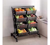 Espositore di grande capacità, organizer a più livelli per frutta, verdura, snack e caramelle, ideale per supermercati e uso domestico