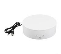 Espositore elettrico rotante da 13 cm, capacità di carico di 5 kg, per statuette di trucco, accessori e vetrina di prodotti al dettaglio, giradischi compatto in ABS (bianco)