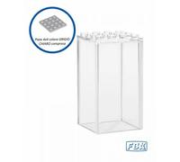 Espositore FaBiOX per minifigure LEGO - versione piccola con plate LIGHT BLUISH GRAY