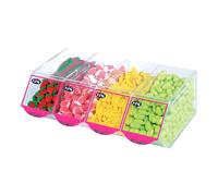 Espositore Fini 4 Scomparti con 4 Gusti di Caramella Gommose a Scelta Totale 4Kg