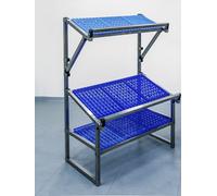 Espositore Fisso in Acciaio Inox con Ripiani Plastica Bancarella L 900