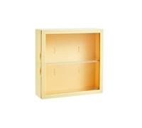 Espositore for bambole a parete con scatola cieca, espositore for statuette con ventosa magnetica, espositore for bambole antipolvere(B-Yellow 24x24x8cm)