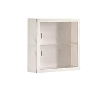 Espositore for bambole a parete con scatola cieca, espositore for statuette con ventosa magnetica, espositore for bambole antipolvere(Model B:White 24x24x8cm)