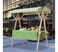 Espositore for bancarelle del Mercato con Tende da Sole, Carrello Pieghevole per Cibo da Strada per la Vendita di Snack/Dolci/Giocattoli(Green,120CM/47.2IN)