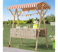 Espositore for bancarelle del mercato for venditori all'aperto, carrello pieghevole in legno for cibo da strada for frutta, fiori e verdure, mercati agricoli, piccole imprese, fiere, chioschi al detta