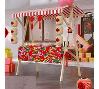 Espositore for bancarelle del mercato for venditori all'aperto, carrello pieghevole in legno for cibo da strada for frutta, fiori e verdure, mercati agricoli, piccole imprese, fiere, chioschi al detta