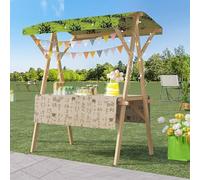 Espositore for bancarelle del mercato for venditori all'aperto, carrello pieghevole in legno for cibo da strada for frutta, fiori e verdure, mercati agricoli, piccole imprese, fiere, chioschi al detta