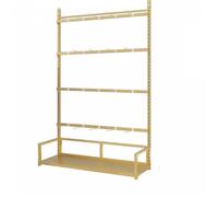 Espositore for biancheria intima in metallo a 5 ripiani, grande capacità, espositore for indumenti da lingerie, scaffali for esposizione di calze al dettaglio, scaffale(Gold,150 * 35 * 135cm)