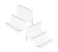 Espositore for borsa in acrilico da 2 pezzi, scaffale for organizer a due livelli, supporto da tavolo largo 14 cm