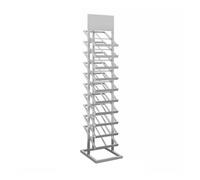 Espositore for campioni di pavimenti in legno da pavimento di grandi dimensioni a 10 livelli con anta, for riporre vari campioni di materiali da costruzione, risparmiando spazio(Silver,175x40x52cm)
