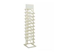 Espositore for campioni di pavimenti in legno da pavimento di grandi dimensioni a 10 livelli con anta, for riporre vari campioni di materiali da costruzione, risparmiando spazio(White,175x45x47cm)
