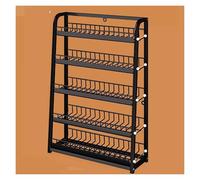 Espositore for caramelle, scaffale for snack a parete a 5 livelli, organizer for snack da banco con supermercato, supporto for chip in filo metallico anteriore for banco del cassiere(Nero,60*15*67cm)