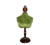 Espositore for collane con manichino in legno verde retrò, gioielli minimalisti, porta di perle, oggetti scena for la fotografia(16 * 36cm)