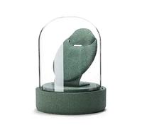 Espositore for gioielli in velluto con coperchio in vetro - Elegante organizer for pendenti(Green)