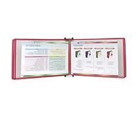 Espositore for libri sfogliabili con poster A4 montato a parete, 5 pannelli e 10 tasche for esposizione, raccoglitore for documenti in PVC metallo(Red)