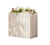 Espositore For Piante Da Balcone, Copertura In Legno For Condizionatore D'aria,Recinzione Decorativa For Condizionatore D'aria In Vaso Di Fiori(Color3,120x60x105cm)