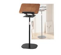 Espositore for spartiti musicali in legno, scaffale for libri con clip, for liberare le mani, for casa, ufficio, scuola, conferenze, auditorium(Black,51-119cm)