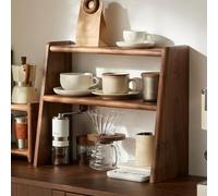 Espositore For Tazze Da Caffè In Legno Massello, A 3 Ripiani, Color Noce, For Riporre Barattoli Di Spezie E Mensole Da Cucina, For Ufficio, Casa, Bar E Stazione Del Caffè.