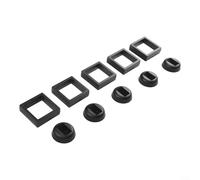 Espositore galleggiante 3D per anelli, monete, gioielli, scatola trasparente sospesa con supporto, custodia in plastica ABS per foto da collezione e orecchini a erbario, 70 x 70 x 20 mm (nero, 5 pezzi