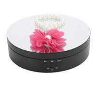 Espositore girevole a 360 gradi, 3 velocità, caricatore USB, giradischi elettrico, 5,43 pollici, superficie a specchio, vassoio rotante motorizzato per visualizzare gioielli, orologi(Nero)