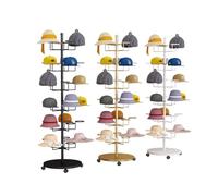 Espositore Girevole Per Cappelli, Appendiabiti Con Ganci Multipli, Espositore Per Cappelli, Gancio Per Cappelli E Parrucche Nere Per Negozi Di Vendita Al Dettaglio Di Copricapi(nero,165x50cm-5)