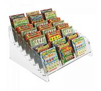 DesignPlex Espositore gratta e Vinci da banco in plexiglass Trasparente a 24 Tasche - Misure: 37 x 33 x H20 cm