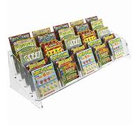 DesignPlex Espositore gratta e Vinci da banco in plexiglass Trasparente a 25 Tasche Misure: 61 x 22 x H16 cm