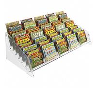 Espositore gratta e vinci da banco in plexiglass trasparente a 35 tasche Misure: 61 x 29 x H19 cm